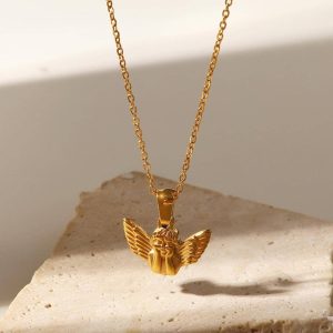 Collana con ciondolo angelo acciaio inossidabile