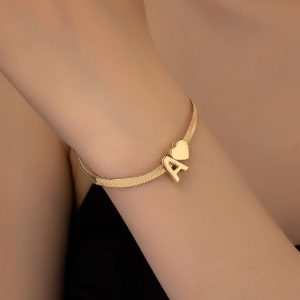 Braccialetto personalizzabile lettera e cuore