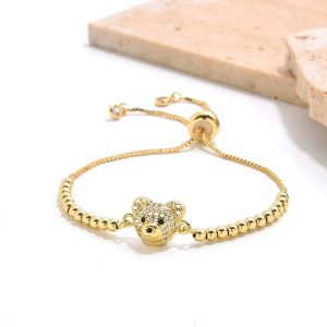 Braccialetto testa orsetto con zirconi