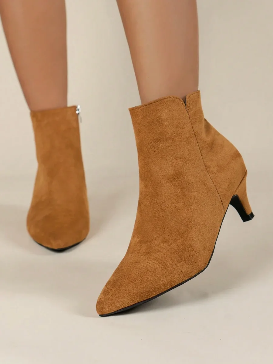 Stivaletti a punta tacco sottile con cerniera - immagine 9