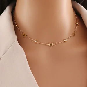 Collierino in acciaio inossidabile cuoricini