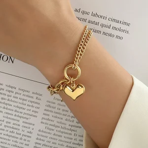 Braccialetto In Acciaio Inossidabile Ciondolo Cuore