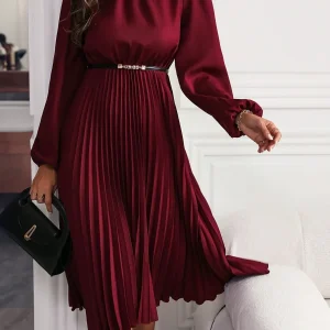 Abito maniche a lanterna plissettato