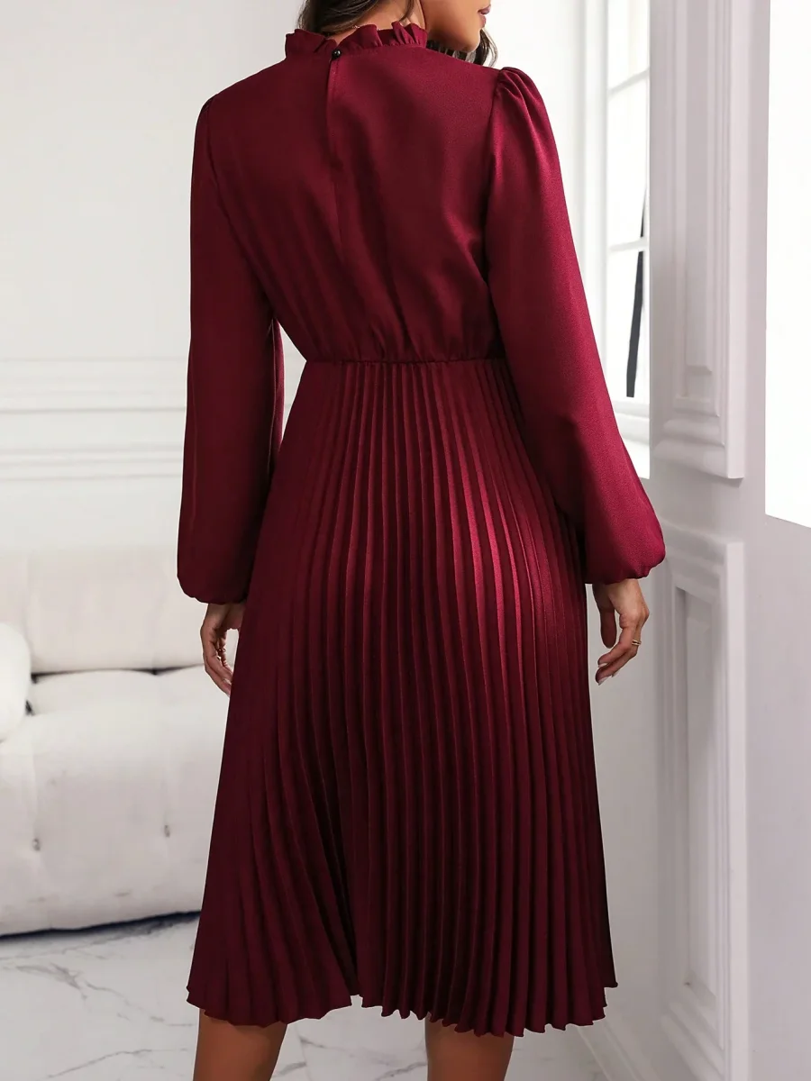 Abito maniche a lanterna plissettato - immagine 7