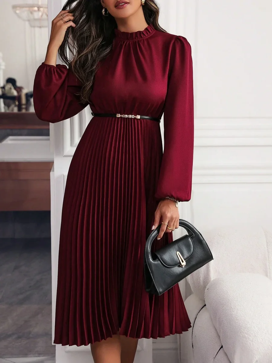 Abito maniche a lanterna plissettato - immagine 8