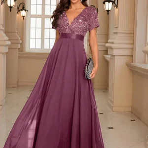 Abito Da Sera Formale Con Inserti Di Lustrini