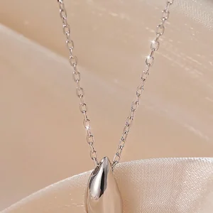 Collana A Pendente A Goccia In Acciaio Inossidabile Liscio