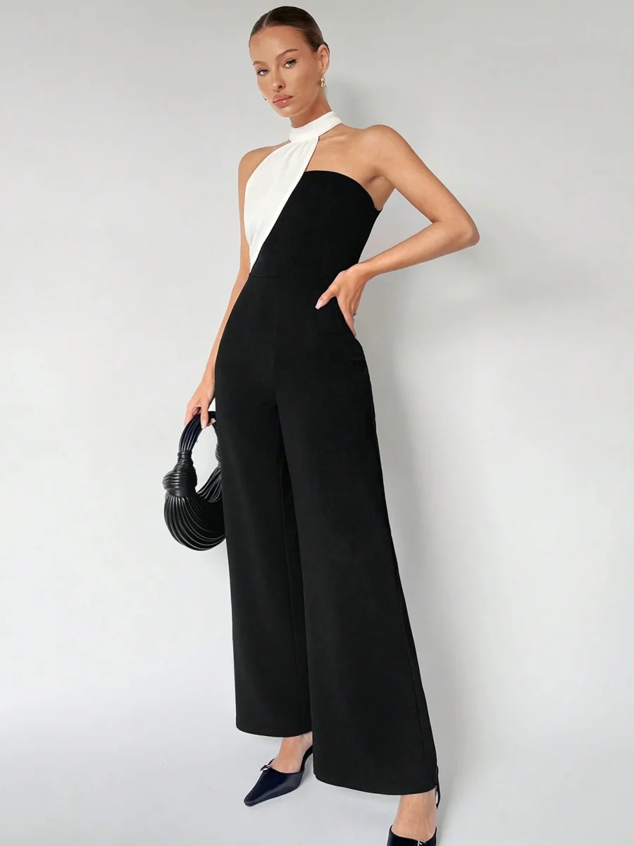 Tuta Jumpsuit Asimmetrica a contrasto - immagine 7