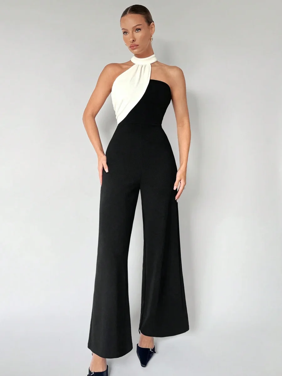 Tuta Jumpsuit Asimmetrica a contrasto - immagine 6