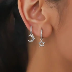 Set Di 4 Orecchini con charms e zirconi