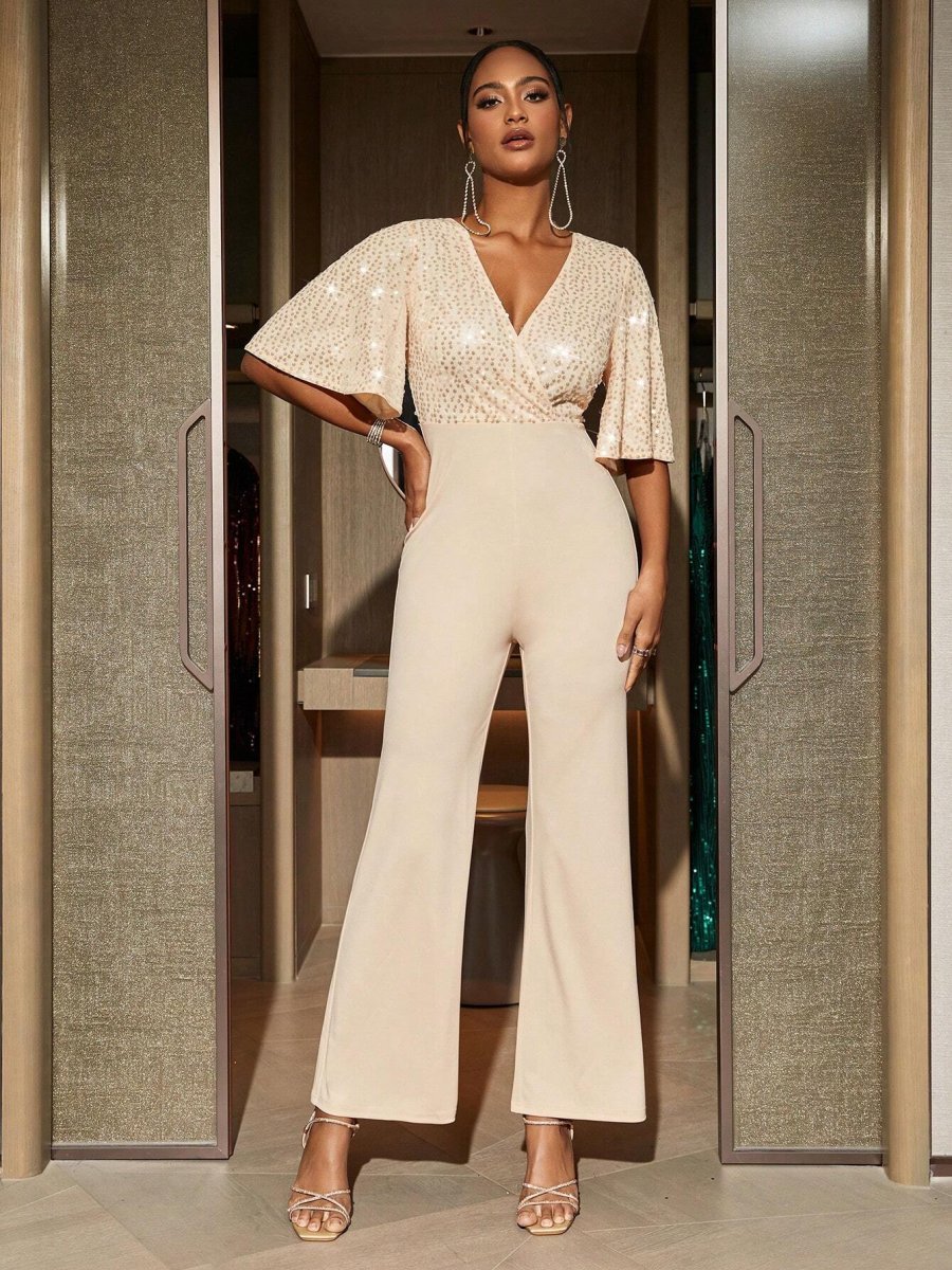 Tuta A zampa Con Applicazioni Di Paillettes