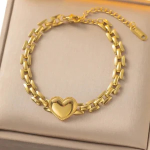 BraccialettoA Cuore In Acciaio Inossidabile