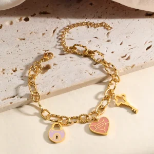 Bracciale Acciaio Charms Love Acciaio Inossidabile