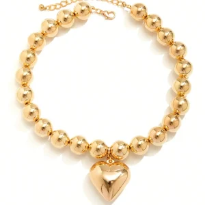 Collana Girocollo perline Con Ciondolo A Cuore