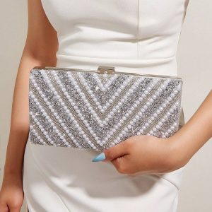 Borsa a mano glitter e perline