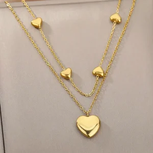 Collane con cuori acciaio inossidabile