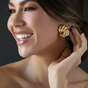 Orecchini ondulati in acciaio inossidabile