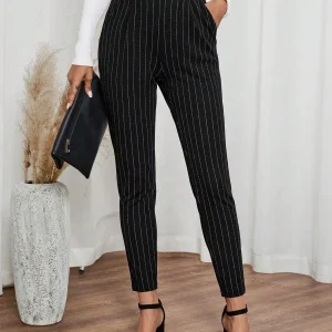 pantaloni sigaretta gessati