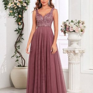 Abito cerimonia tulle e pailliettes