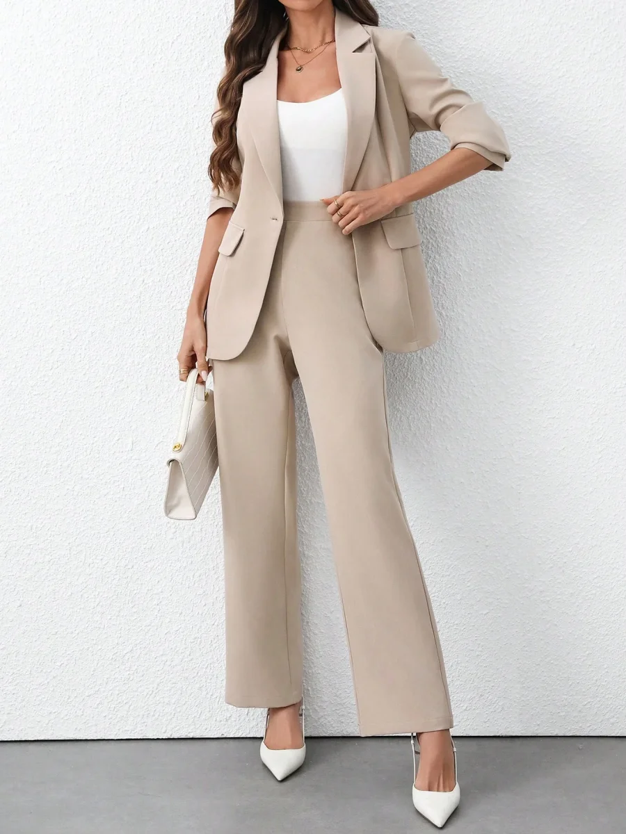 Completo giacca monobottone e pantaloni larghi - immagine 2