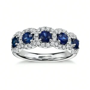 Anello classico pietre blu