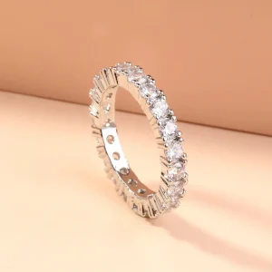 Anello acciaio inossidabile con di zirconi