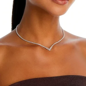 Collierino strass con pendente a forma di V