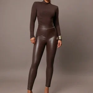 Leggings stretch ecopelle