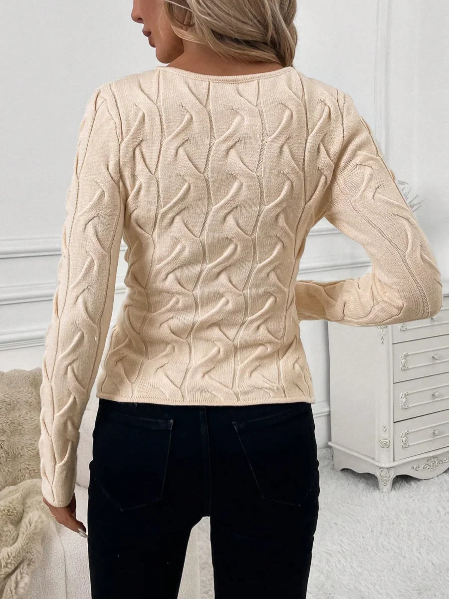 Maglione elegante con incrocioe trecce - immagine 4