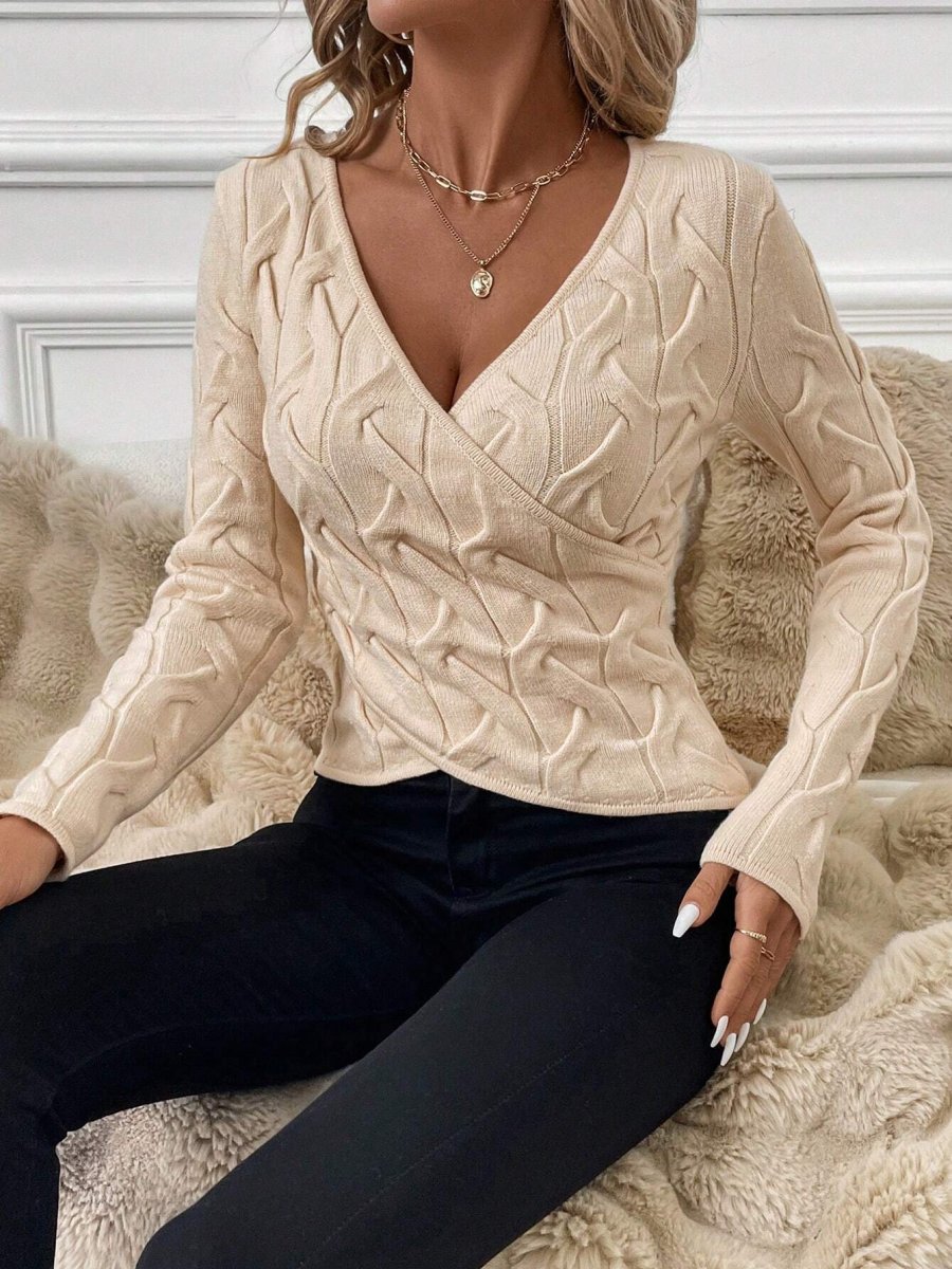 Maglione elegante con incrocioe trecce - immagine 8