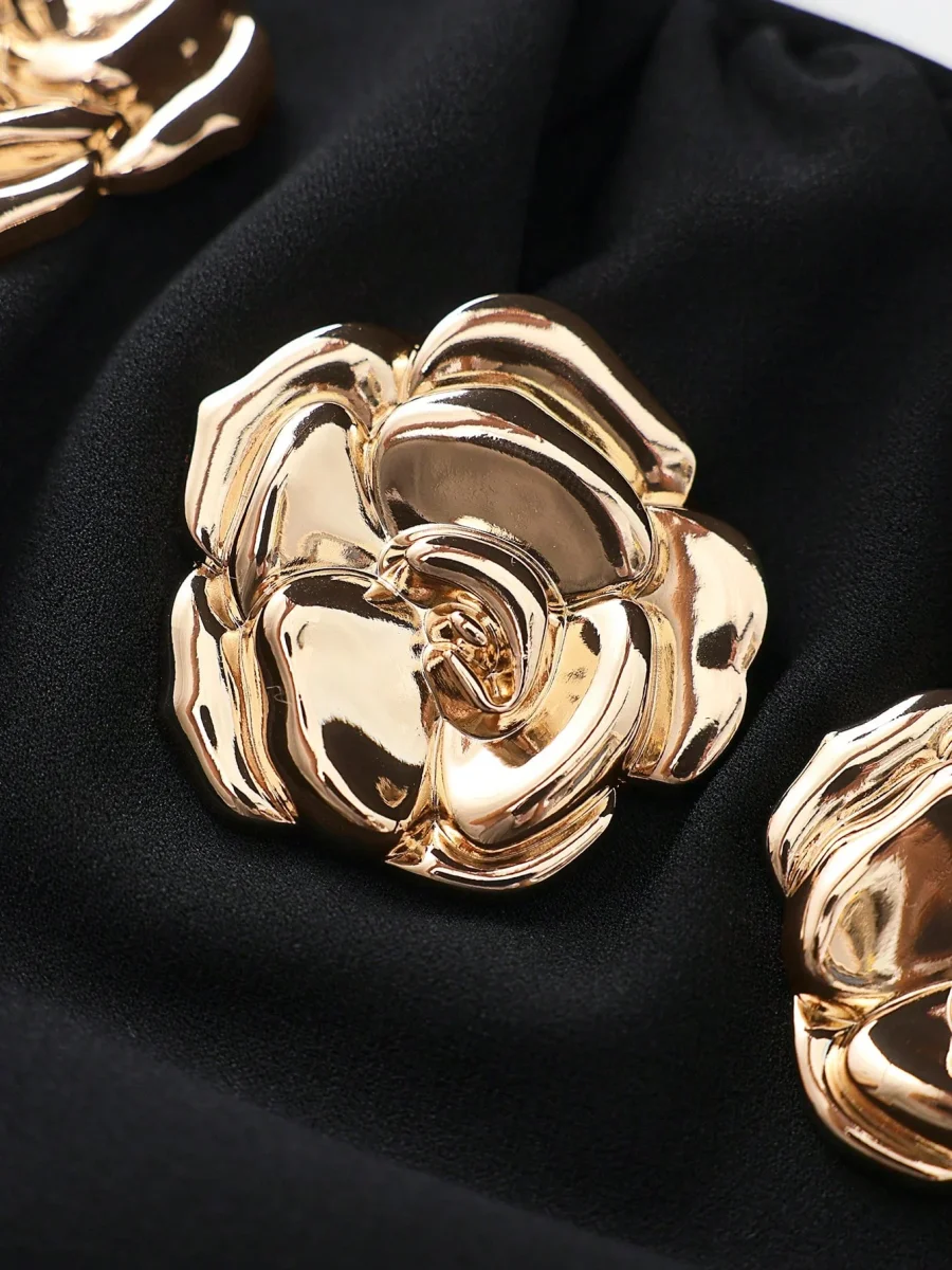 Gonna drappeggio decorazione floreale in metallo - immagine 9