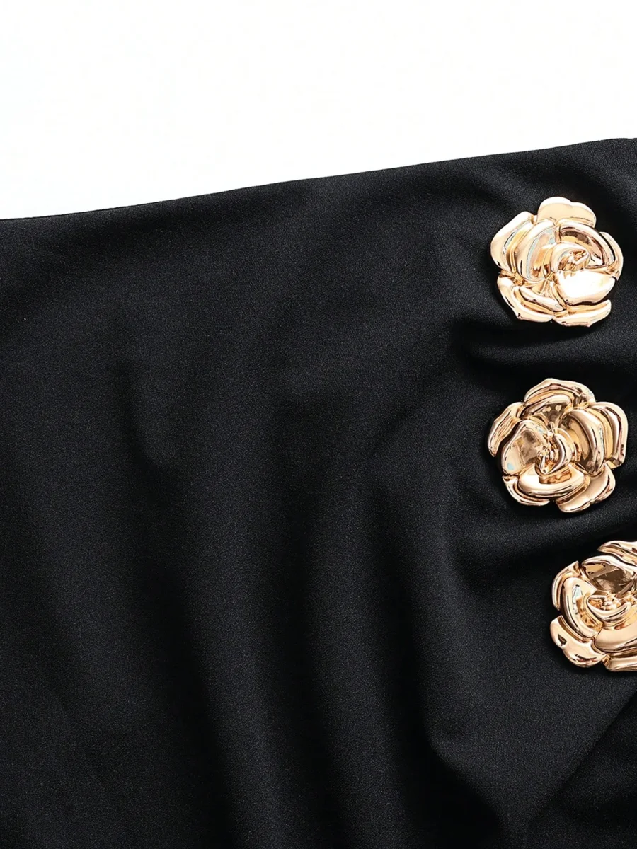 Gonna drappeggio decorazione floreale in metallo - immagine 8