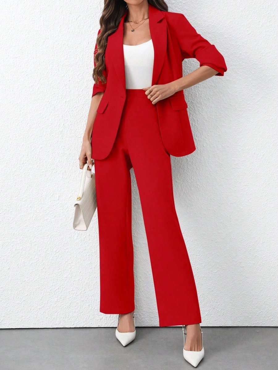 Completo giacca monobottone e pantaloni larghi - immagine 3