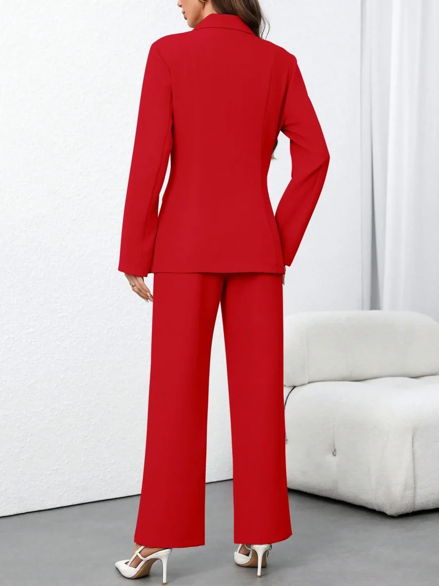 Completo giacca monobottone e pantaloni larghi - immagine 6