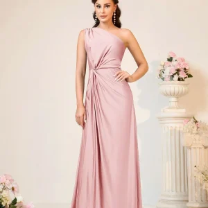 Abito da damigella monospalla drappeggiato