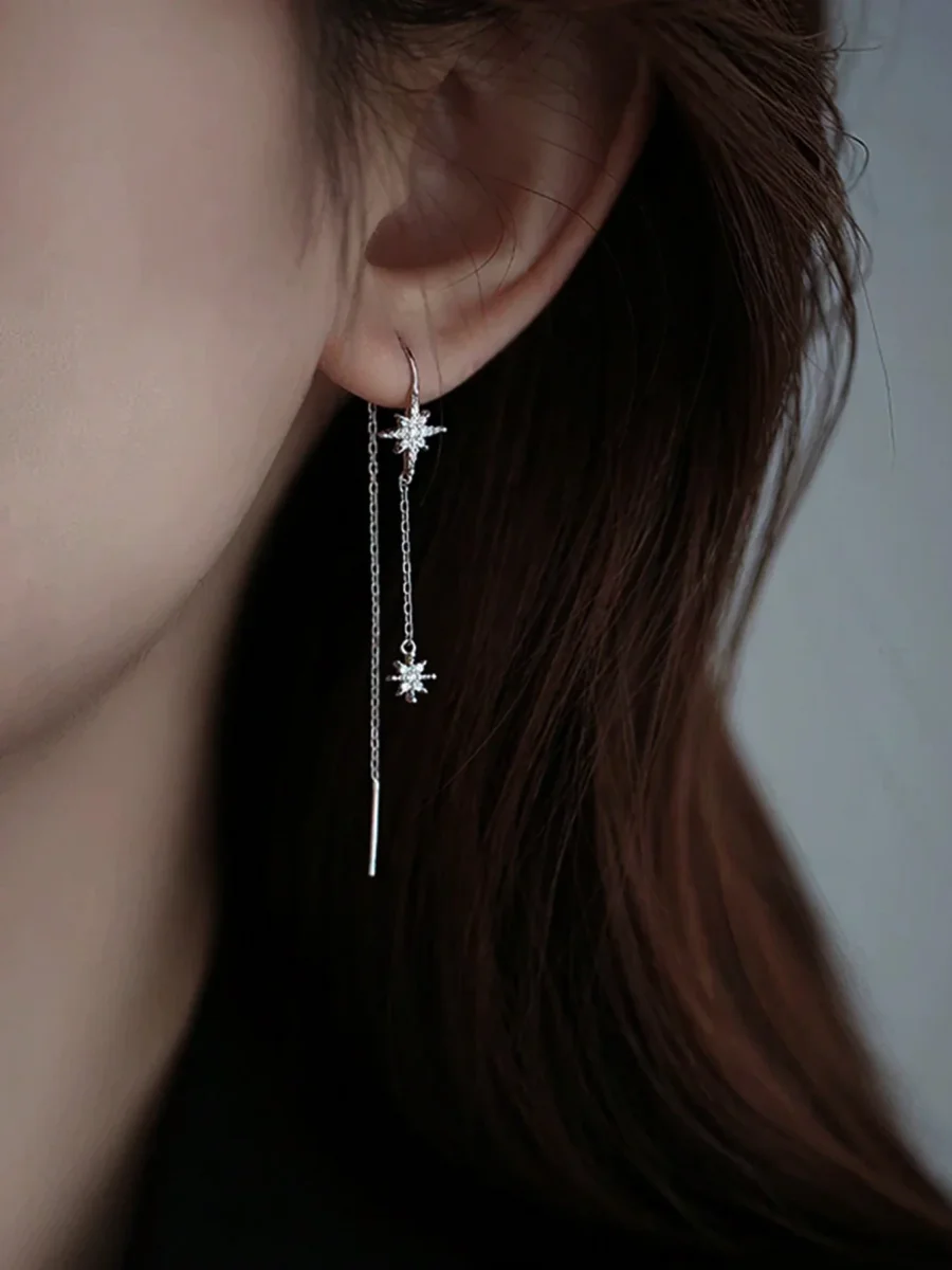 Orecchini pendenti stelline Ag 925 - immagine 5