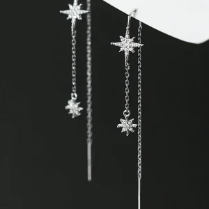 Orecchini pendenti stelline Ag 925