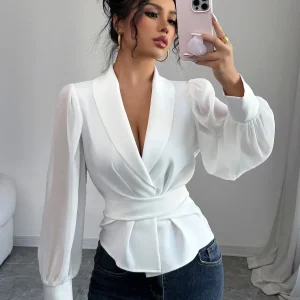 Camicia blusa maniche a palloncino