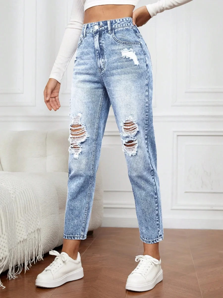 Jeans strappati mom fit - immagine 8