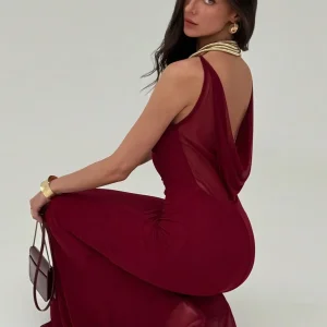 Vestito lungo scollo a cascata sulla schiena