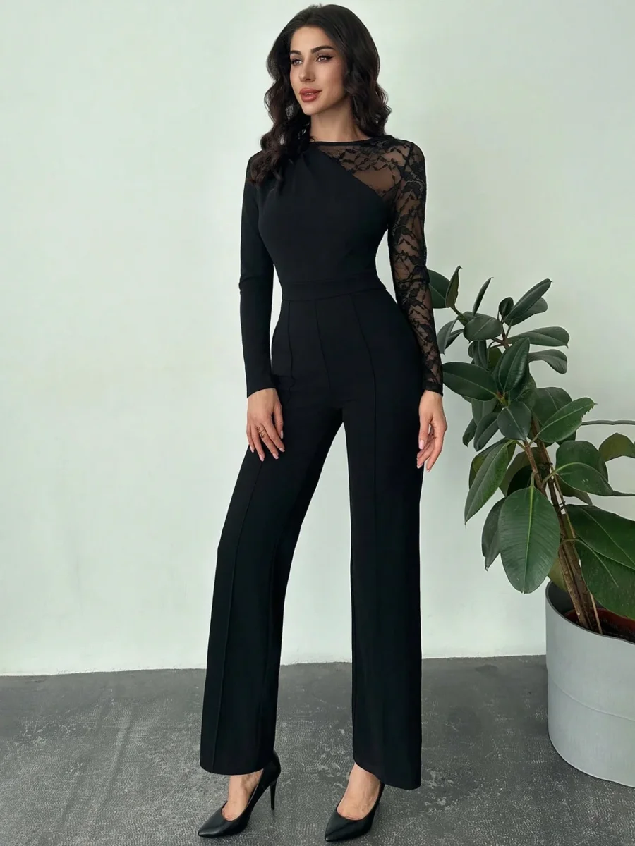 Tuta inserti in pizzo, maniche lunghe - immagine 4