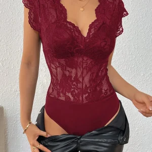 Body elegante e sexy con inserti pizzo