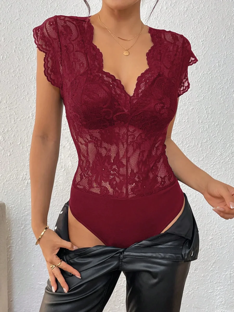 Body elegante e sexy con inserti pizzo - immagine 3