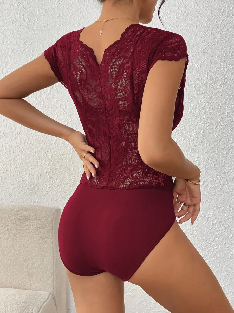 Body elegante e sexy con inserti pizzo - immagine 6