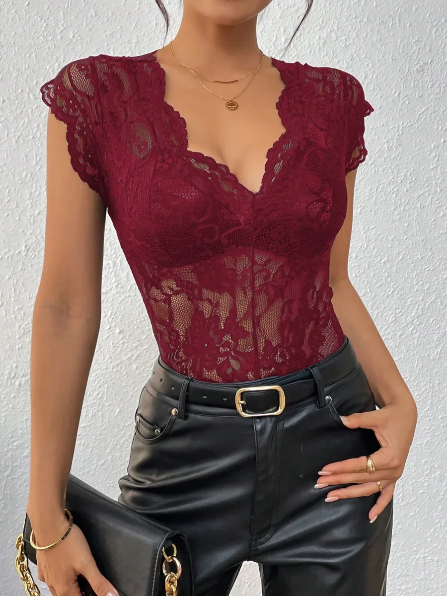 Body elegante e sexy con inserti pizzo - immagine 7