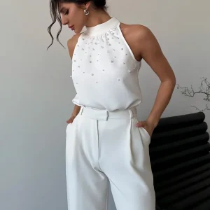 Top elegante con perline