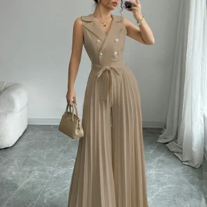 Tuta elegante doppio petto plissettata