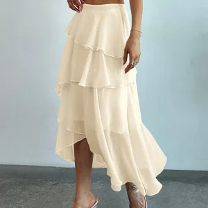 Gonna svasata asimmetrica con balze