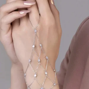 bracciale baciamano reticolato strass