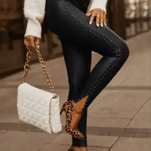 Pantaloni Leggings con borchiette